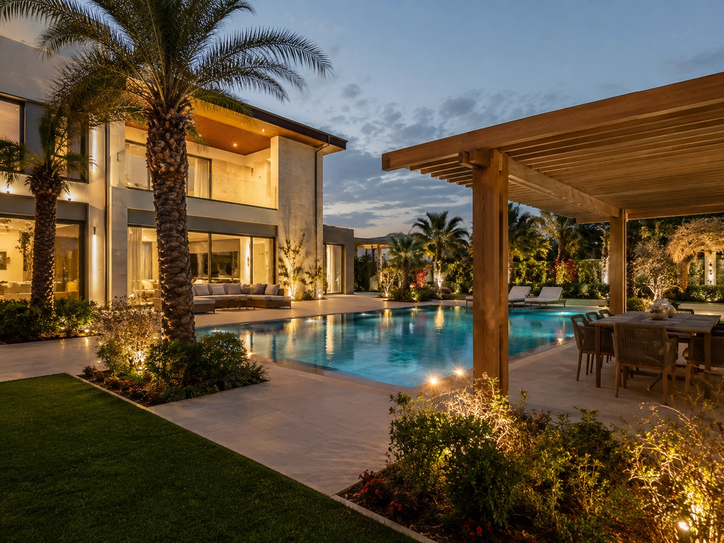 Villa landscaping and external works in progress by X4 Design and Build